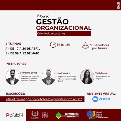 TRE-MT CURSO DE GESTÃO ORGANIZACIONAL PARA CARTÓRIOS OK