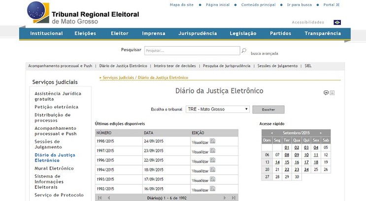 diário da justiça eletrônico