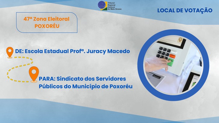 TRE-MT MUDANCA DE LOCAL DE VOTACAO EM POXOREU