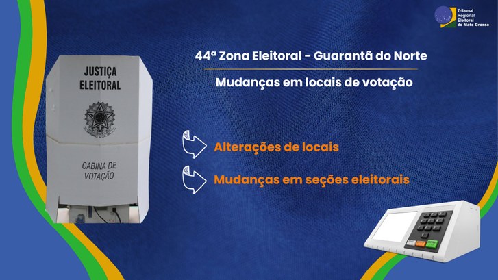 TRE-MT MUDANCA EM LOCAIS DE VOTACAO DE GUARANTA DO NORTE