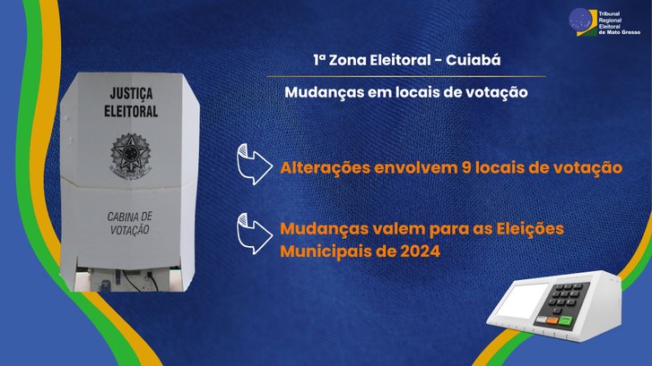 TRE-MT MUDANCAS EM LOCAIS DE VOTAÇÃO DE CUIABÁ